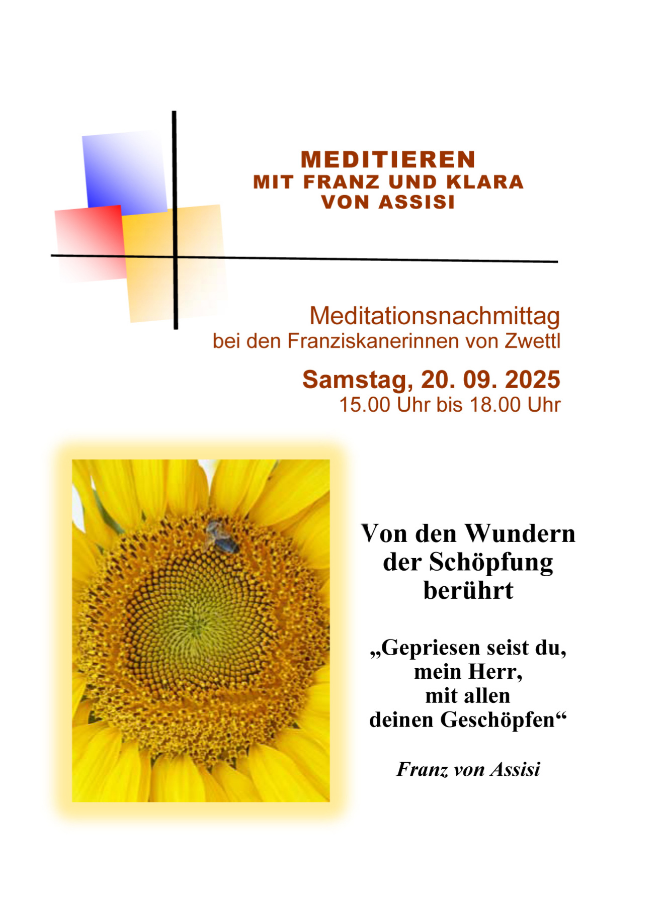 20250920 MeditationsnachmittagZwettl Einladung Schöpfung